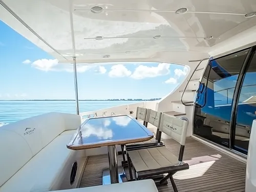 Azimut 70′ Yacht Rental in Miami aft deck