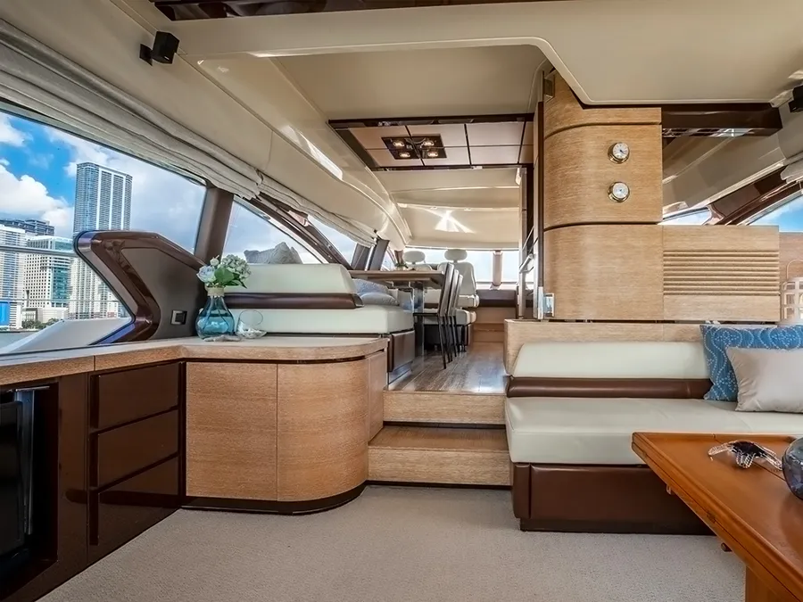 Azimut 70′ Yacht Rental in Miami salon