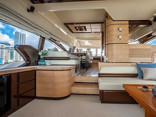 Azimut 70′ Yacht Rental in Miami salon